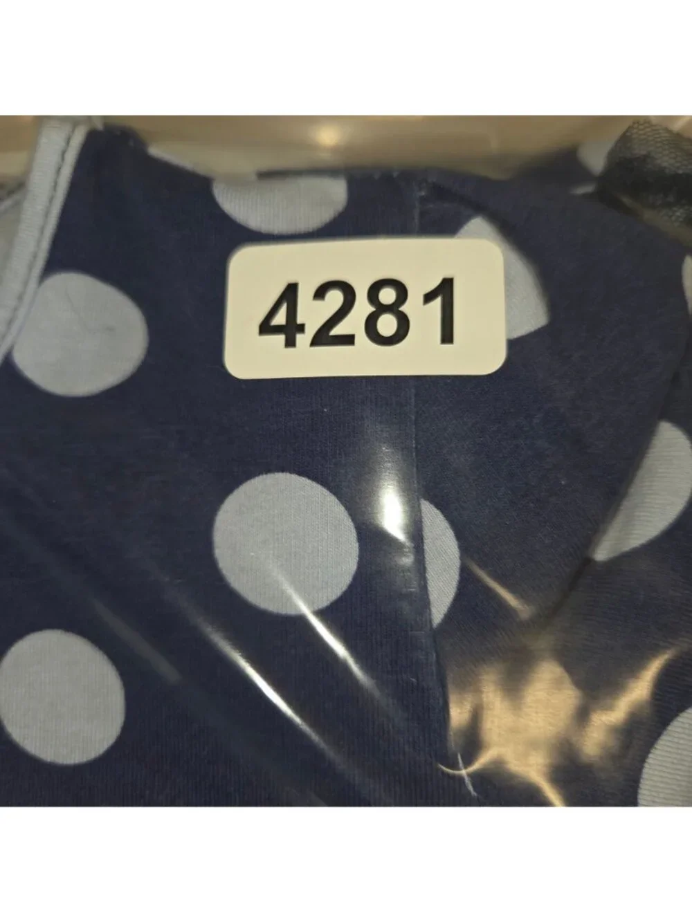 Naartjie Girls 5 Dress Blue Polka a dot Pattern zRuffled Mesh Hem. 4281